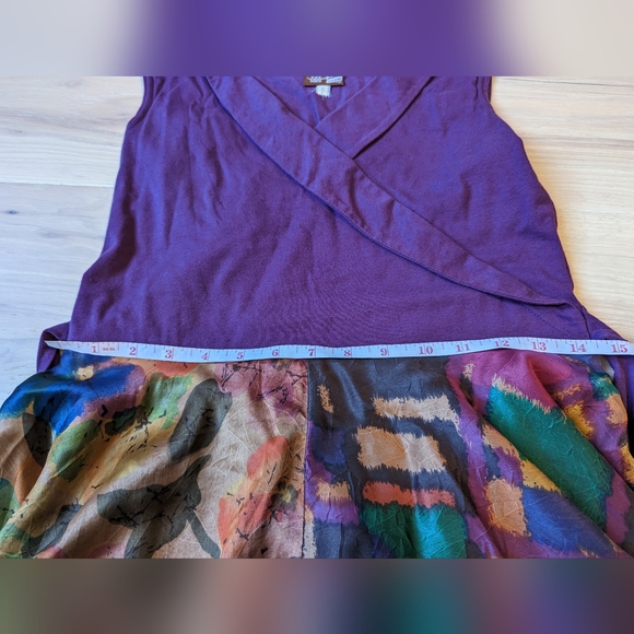 Paper People Part-Silk Purple Midi-Dress - Sz Medium - Picture 7 of 8